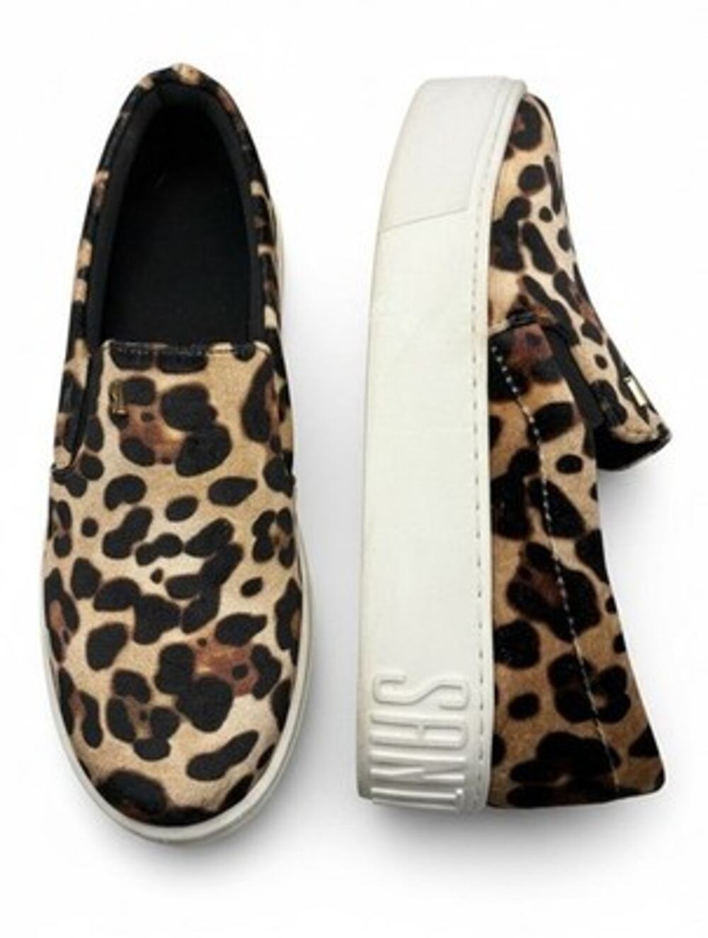 Velvet Leopard Print Platform Slip On Loafers Sneakers Espadrille Women’s 8
